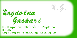 magdolna gaspari business card